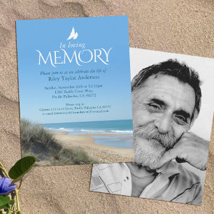 Memorial service beach funeral invitations