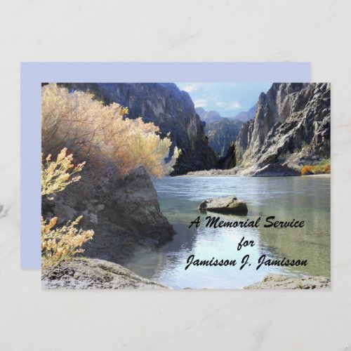 Memorial Service Celebration Life Tranquil River Invitation