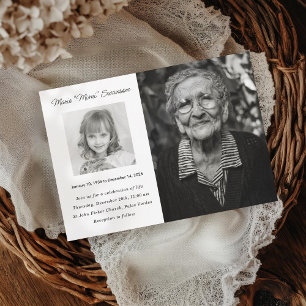 Memorial Service Celebration of Life Photo Announcement