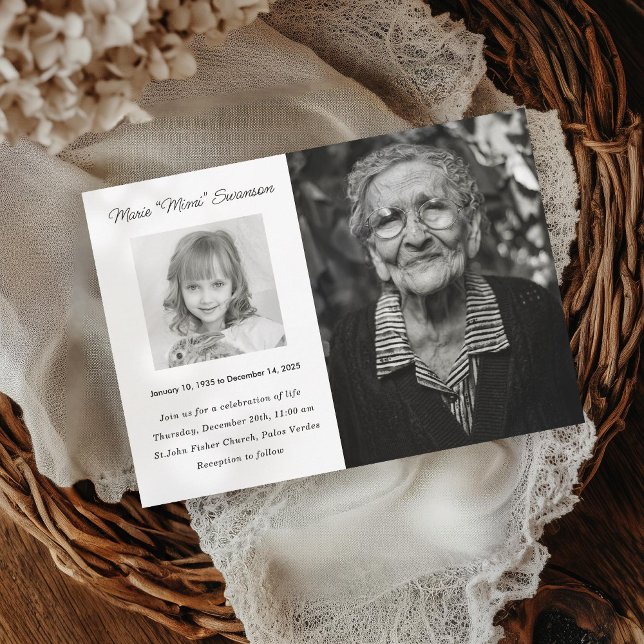 Memorial Service Celebration of Life Photo Card (Creator Uploaded)