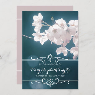 Memorial Service Cherry Blossoms Sakura Flowers Invitation