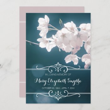 Memorial Service Cherry Blossoms Sakura Flowers Invitation by BeverlyClaire at Zazzle