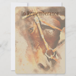 Memorial Service Classic Watercolor Horse Invitati Invitation