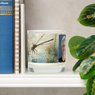 Memorial Service Custom Dragonfly Peaceful Lake  Scented Candle