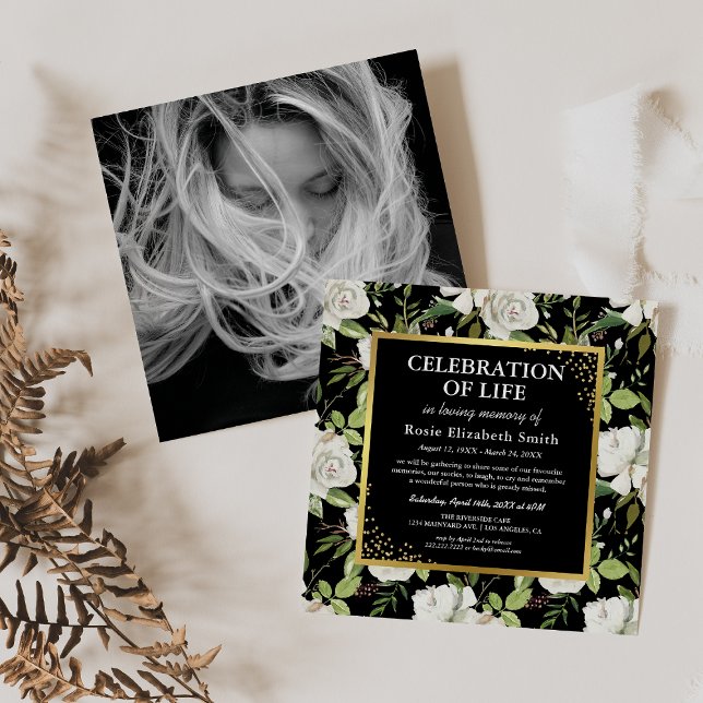 Memorial Service | Elegant Photo Funeral Invitation (Creator Uploaded)
