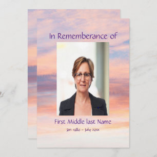 Memorial Service Evening Sunset Sunset Invitation