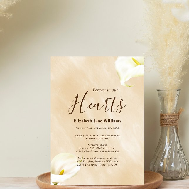 Memorial Service Forever In Our Hearts  | Lily Invitation (Creator Uploaded)