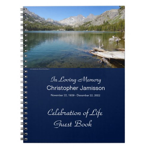 Memorial Service Guest Book Lake Reflection Spiral