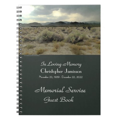 Memorial Service Guest Book Mountain Storm Spiral Notebook
