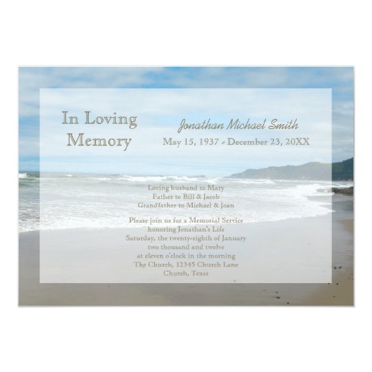 Memorial Service Invitation | Zazzle.com