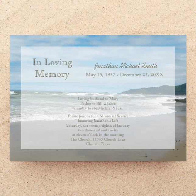 Memorial Service Invitation | Zazzle