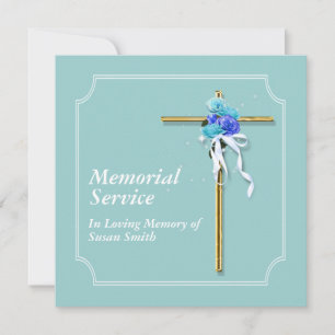 Memorial service invitation announcement memory