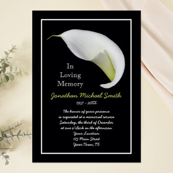 Memorial Service Invitation Announcement Template by sympathythankyou at Zazzle