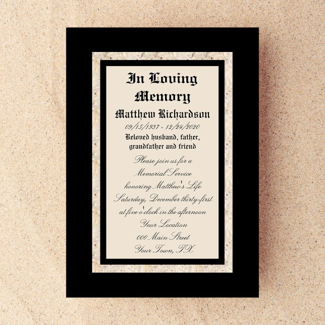 Memorial Service Invitation Announcement Template (Creator Uploaded)