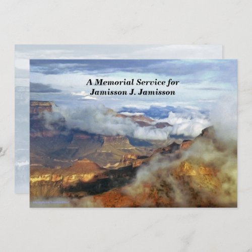 Memorial Service Invitation Canyon Clouds Invitation