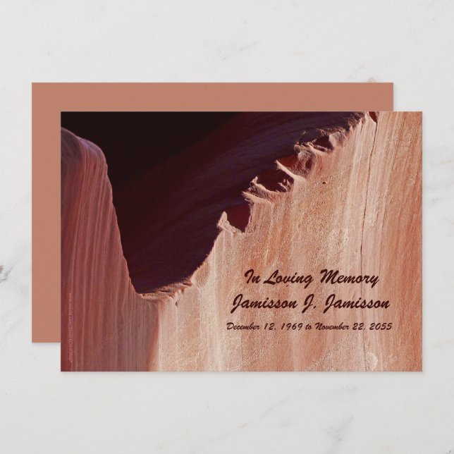 Memorial Service Invitation Canyon Crosscut (Front/Back)