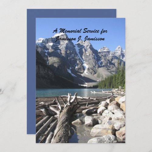 Memorial Service Invitation Driftwood  Glaciers Invitation