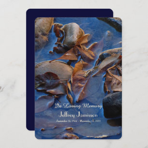 Memorial Service Invitation, Leaves in Water Invitation