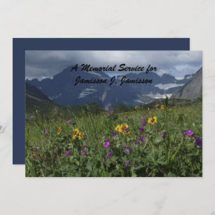 Memorial Service Invitation Mountain Wildflowers