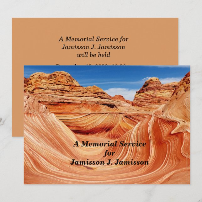 Memorial Service Invitation Photographers Paradise (Front/Back)