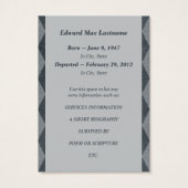 memorial service invitations (Back)