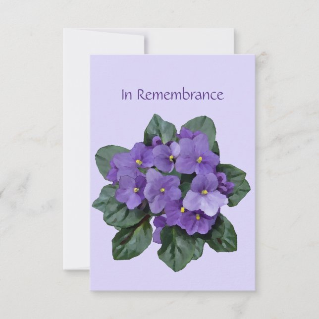 Memorial Service Invite African Violet Purple (Front)