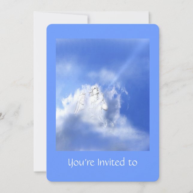Memorial Service Invite Angel Praying (Front)