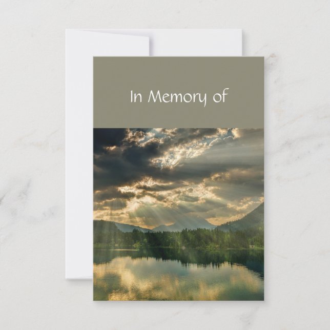 Memorial Service Invite Beautiful Lake Beach (Front)