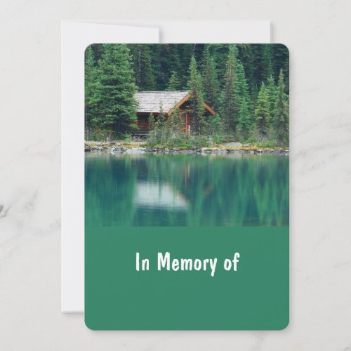 Memorial Service Invite Beautiful Lake Cabin