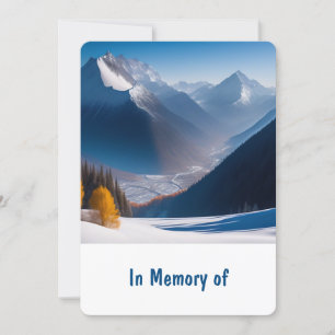 Memorial Service Invite Beautiful Mountain Peaks