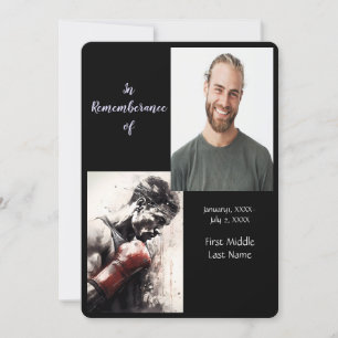 Memorial Service Invite Boxer Boxing