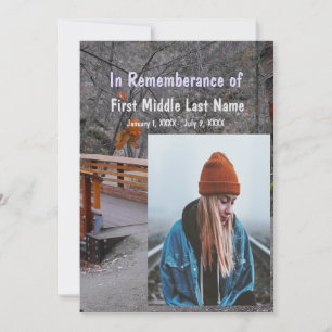 Memorial Service Invite Bridge Forest Nature Trees