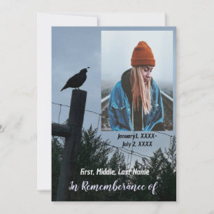 Memorial Service Invite California Quail Bird