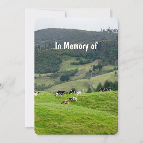 Memorial Service Invite Cattle Farming Farmer