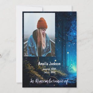 Memorial Service Invite Firefly Lightning Bug