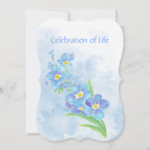 Memorial Service Invite Forget Me Not Flower Art