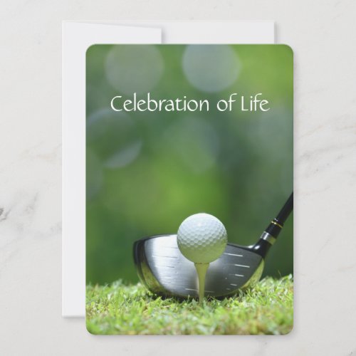 Memorial Service Invite Golfers Golf Cart