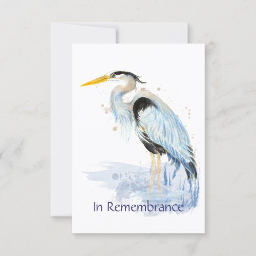 Memorial Service Invite Great Blue Heron