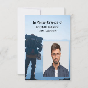Memorial Service Invite Hiking Trekking Adventurer