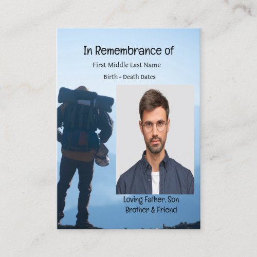 Memorial Service Invite Hiking Trekking Adventurer