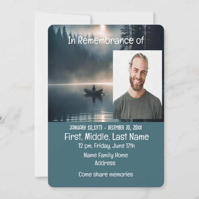 Memorial Service Invite Lake Boating (Front)