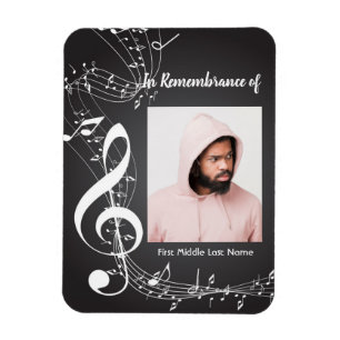 Memorial Service Invite Music Notes background Magnet