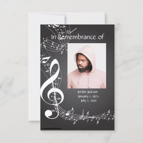 Memorial Service Invite Music Notes Custom