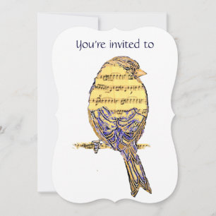 Memorial Service Invite Music with Bird