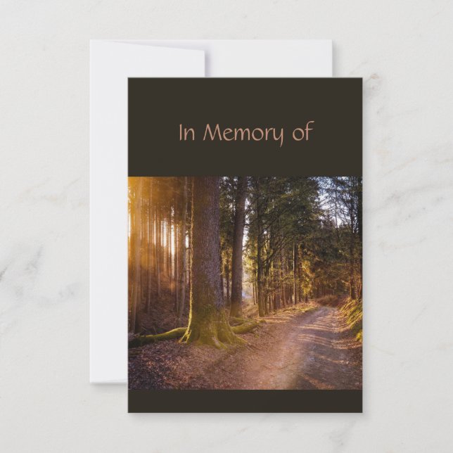 Memorial Service Invite Nature Path Trail Trees (Front)