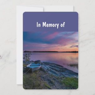 Memorial Service Invite Ocean Sunset Boat 