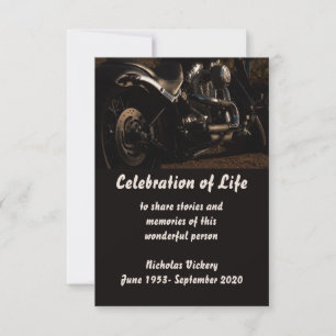 Memorial Service Invite Person Motorcycle Biker