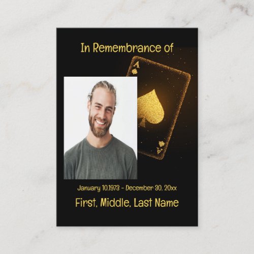 Memorial Service Invite Poker Card Game 