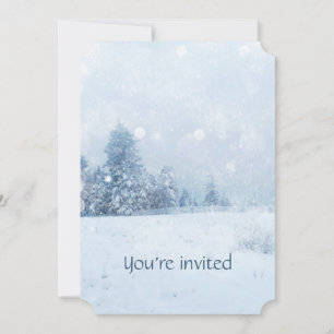 Memorial Service Invite Snow Forest Winter Trees