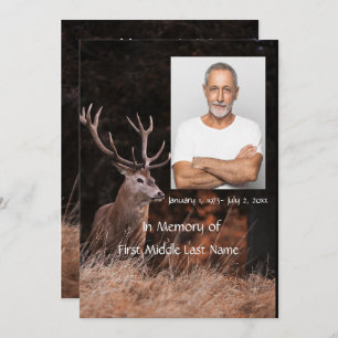 Memorial Service Invite Stag Deer Outdoorsman